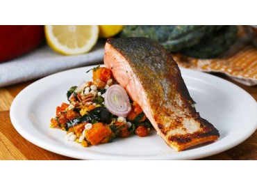 Panfried Salmon On Pumpkin Salad